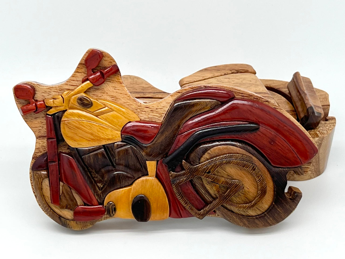 Motorcycle - All Natural Intarsia Wood Art