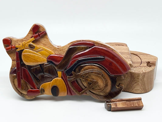 Motorcycle - All Natural Intarsia Wood Art