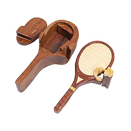 Tennis - Handcrafted All-Natural Wooden Intarsia Puzzle Box