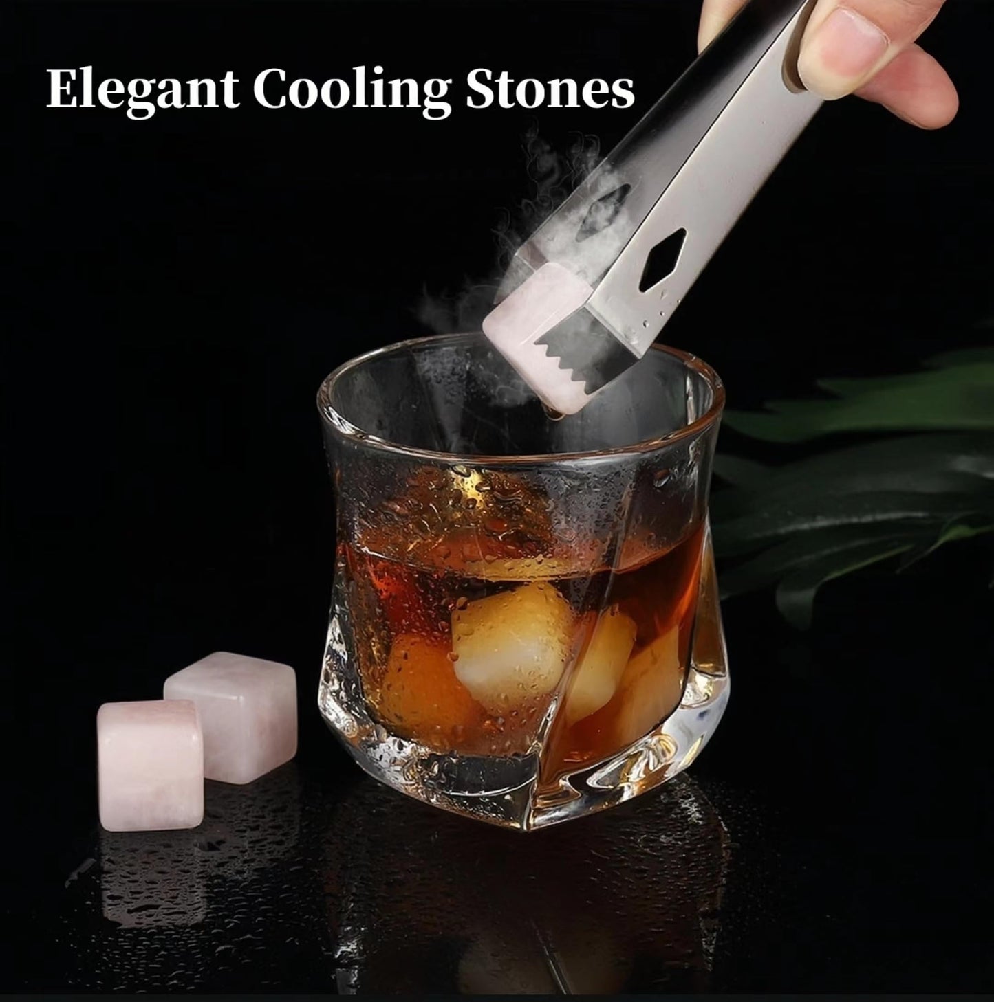Rose Crystal Whiskey Chilling Stones – Gift‑Boxed Set of 8 with Storage Pouch
