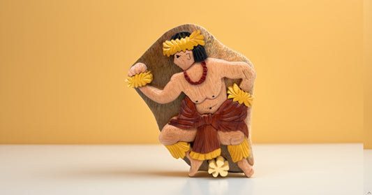 Handcrafted Wooden Puzzle Box – Hawaiian Hula Dancer Design, Secret Compartment Keepsake, Tropical Gift Décor