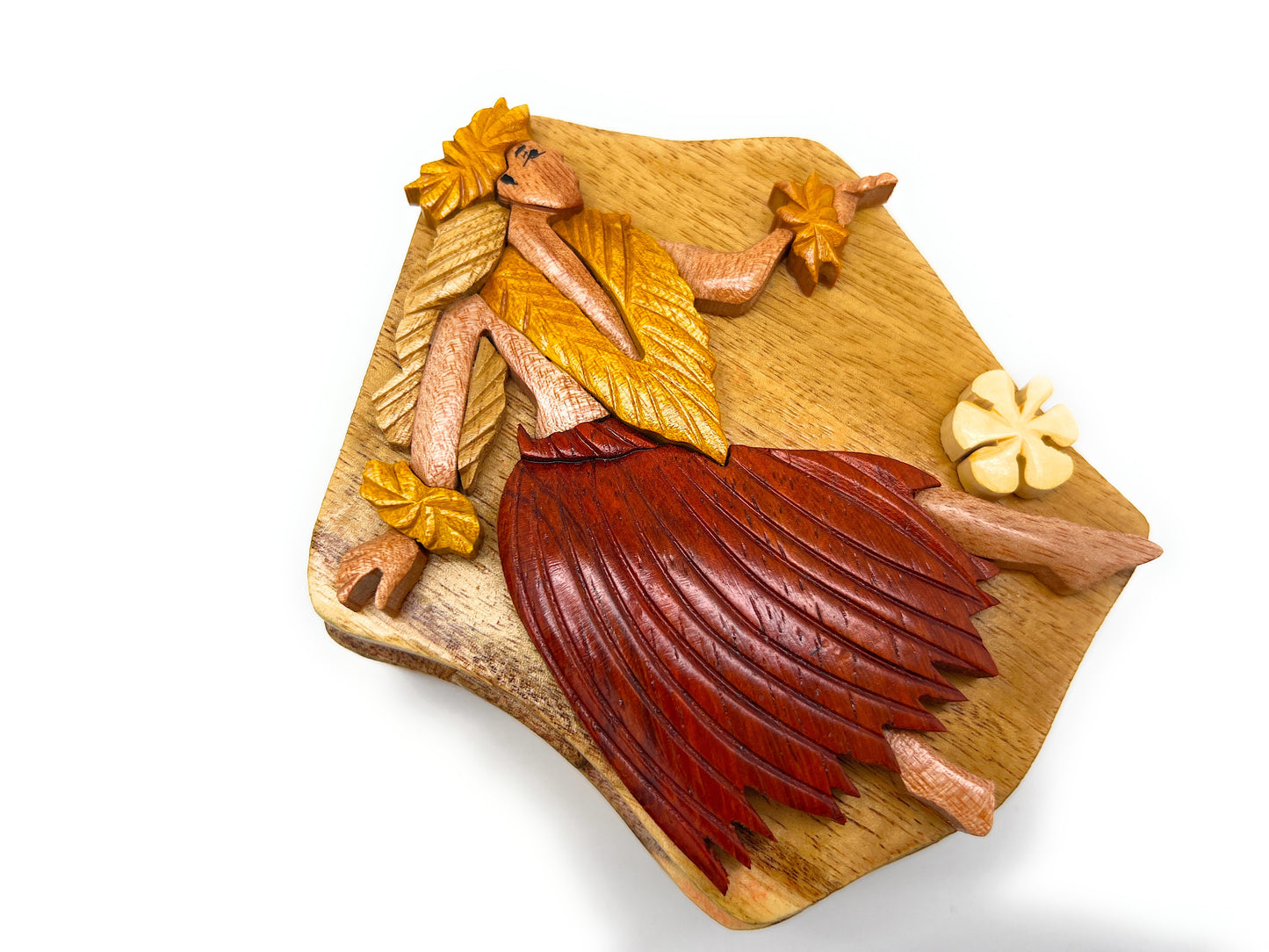 Hula Dancer - Wooden Puzzle Box with Secret Compartment