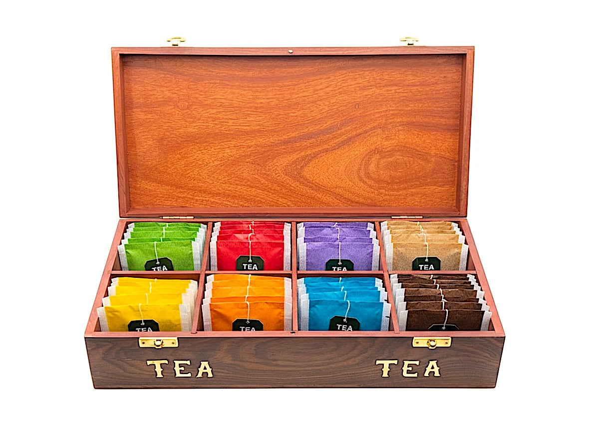 Handcrafted Rosewood Wooden Tea Bag Storage Box