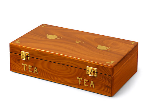 Handcrafted Rosewood Wooden Tea Bag Storage Box