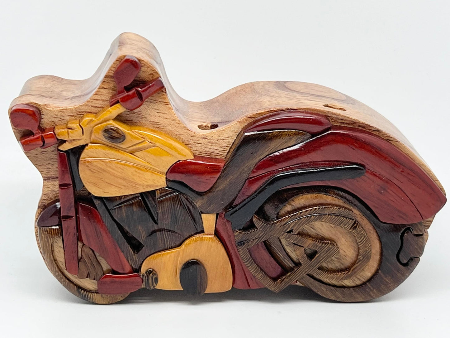 Motorcycle - All Natural Intarsia Wood Art